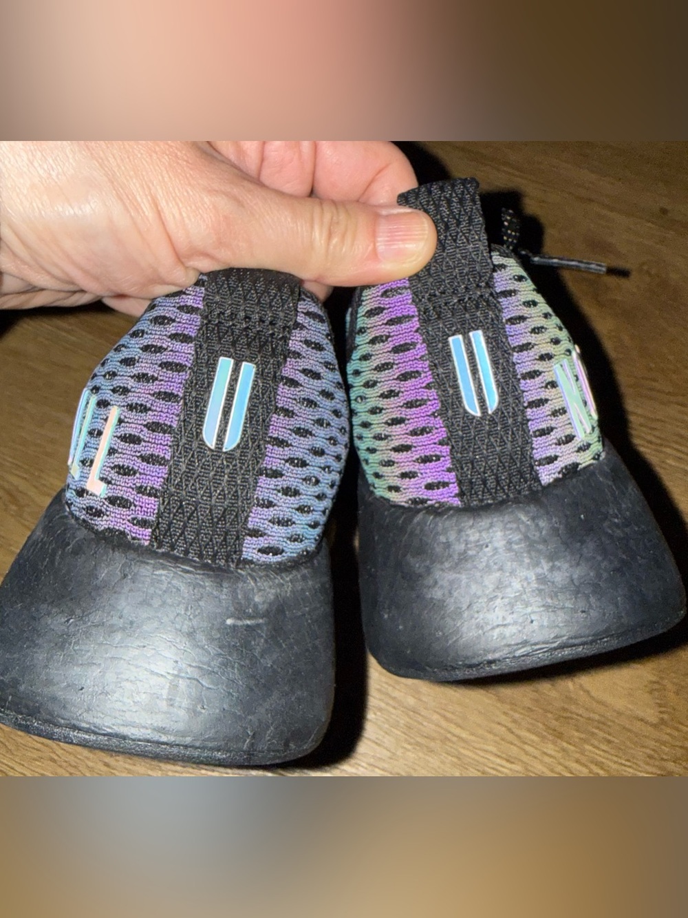 NOBULL — Black with Rainbow Iridescent knit. Like new condition.